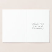 Carte Dorée 16e anniversaire - Art Déco Inspiré Look "16" + No (Intérieur)