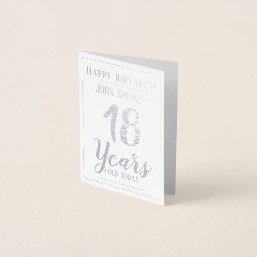 Carte Dorée 18 Ans. Design élégant. (Devant)