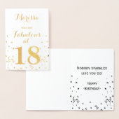 Carte Dorée 18e anniversaire Gold Foil Vous êtes fabuleux à 18 (Affichage)