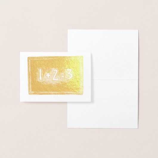 Carte Dorée 1+2=3 Math Enseignant Classe Chalkboard Ardoise (Affichage)