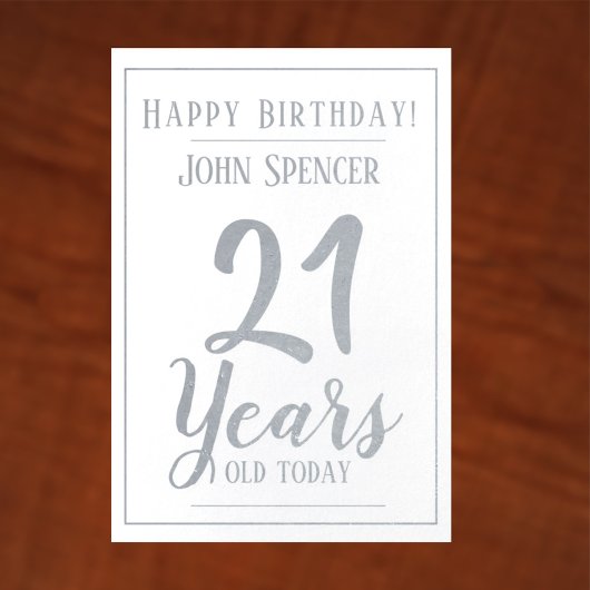 Carte Dorée 21 Ans. Design élégant.
