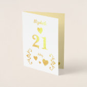 Carte Dorée 21e anniversaire applaudit à 21 ans photo (Devant)