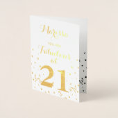 Carte Dorée 21e anniversaire Gold Foil Vous êtes fabuleux à 21 (Devant)