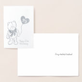 Carte Dorée 25e anniversaire de mariage argent mignon mari our (Affichage)