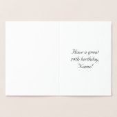 Carte Dorée 29e anniversaire : Élégant, Ornate Script; Nom per (Intérieur)