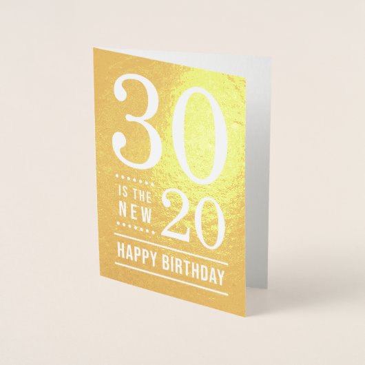 Carte Dorée 30e anniversaire 30 est le nouveau 20 (Devant)