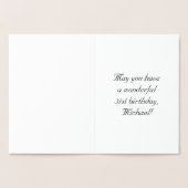 Carte Dorée 31e anniversaire : Élégant, Script Orné; Nom perso (Intérieur)