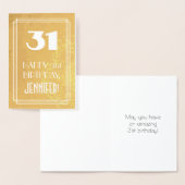 Carte Dorée 31e anniversaire ~ Style Art Déco "31" & Nom perso (Affichage)