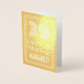 Carte Dorée 39e Anniversaire – Rétro "39" + Nom (Devant)