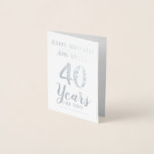 Carte Dorée 40 Ans. Anniversaire 40 ans (Devant)