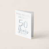Carte Dorée 50 Ans. Anniversaire 50 ans (Devant)