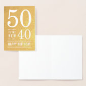Carte Dorée 50e anniversaire 50 est le nouveau 40 (Affichage)