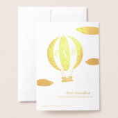 Carte Dorée 50e anniversaire du mariage d'or en montgolfière (Derrière avec enveloppe)