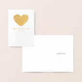 Carte Dorée 50e anniversaire du Mariage d'or maman et papa (Affichage)