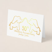 Carte Dorée 50ème ou tout éléphant du Mariage d'or (Devant)