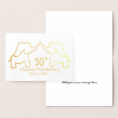 Carte Dorée 50ème ou tout éléphant du Mariage d'or (Affichage)