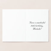 Carte Dorée 50th Birthday: Elegant, Ornate Script; Custom Name (Intérieur)
