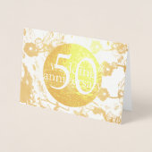 Carte Dorée 50th Gold Foil Wedding Floral Blank Card (Devant)