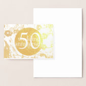 Carte Dorée 50th Gold Foil Wedding Floral Blank Card (Affichage)