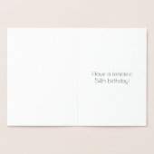 Carte Dorée 54e anniversaire ~ Style Art Déco "54" & Nom perso (Intérieur)