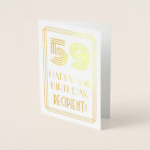 Carte Dorée 59e anniversaire - Art Déco Inspiré Look "59" & No (Devant)