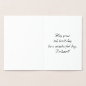 Carte Dorée 5e anniversaire : Élégant, Script Orné; Nom person (Intérieur)