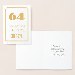 Carte Dorée 64e Anniversaire : Vue inspirée de l'Art déco "64"