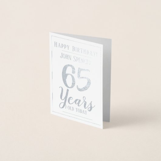 Carte Dorée 65 Ans. Design élégant. (Devant)