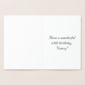 Carte Dorée 65th Birthday: Elegant, Ornate Script; Custom Name (Intérieur)