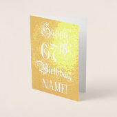 Carte Dorée 67th Birthday: Elegant, Ornate Script; Custom Name (Devant)