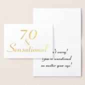 Carte Dorée 70 et Sensational 70th Birthday Personnaliser (Affichage)