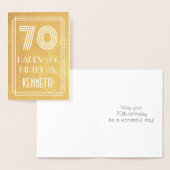 Carte Dorée 70e anniversaire - Art Déco Inspiré Look "70" + No (Affichage)