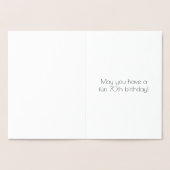 Carte Dorée 70e anniversaire - Art Déco Inspiré Look "70" & No (Intérieur)