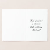 Carte Dorée 70th Birthday: Elegant, Ornate Script; Custom Name (Intérieur)