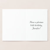 Carte Dorée 74e anniversaire : Élégant, Script Orné; Nom perso (Intérieur)