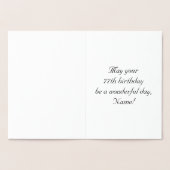 Carte Dorée 77e Anniversaire : Écriture Élégante et Ornementée (Intérieur)