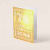 Carte Dorée 78e anniversaire - Art Déco Inspiré Look "78" + No (Devant)