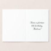 Carte Dorée 7e anniversaire : Élégant, Script Orné; Nom person (Intérieur)