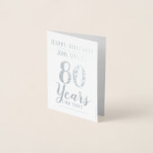 Carte Dorée 80 Ans. Design élégant. (Devant)