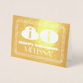 Carte Dorée 80e anniversaire : Nom + Art Déco Inspiré Look "80 (Devant)