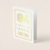 Carte Dorée 84e anniversaire - Art Déco Inspiré Look "84" & No (Devant)