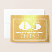 Carte Dorée 85e anniversaire : Nom + Art Déco Inspiré Look "85 (Devant avec enveloppe)