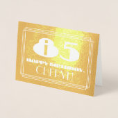 Carte Dorée 85e anniversaire : Nom + Art Déco Inspiré Look "85 (Devant)