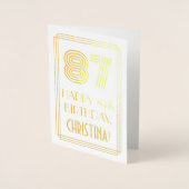 Carte Dorée 87e anniversaire - Art Déco Inspiré Look "87" & No (Devant)