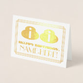 Carte Dorée 88ème anniversaire ; nom + Art Déco Inspiré Look " (Devant)