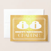 Carte Dorée 88ème anniversaire : Nom + Art Déco Inspiré Look " (Devant avec enveloppe)