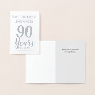 Carte Dorée 90 Ans. 90e anniversaire élégant