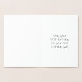 Carte Dorée 90e anniversaire ~ Style Art Déco "90" & Nom perso (Intérieur)