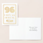 Carte Dorée 96e anniversaire - Art Déco Inspiré Look "96" & No (Affichage)