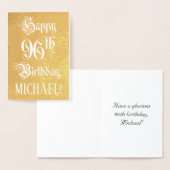 Carte Dorée 96th Birthday: Elegant, Ornate Script; Custom Name (Affichage)